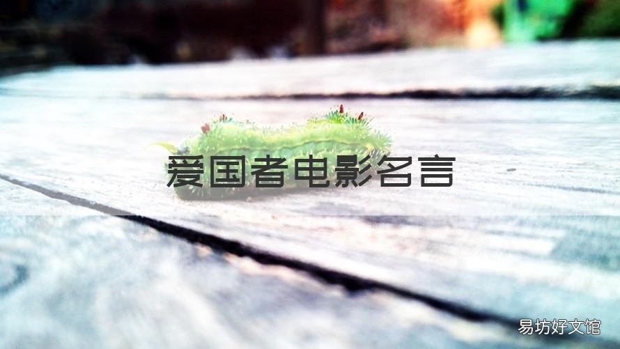爱国者电影名言 爱国电影中的名句