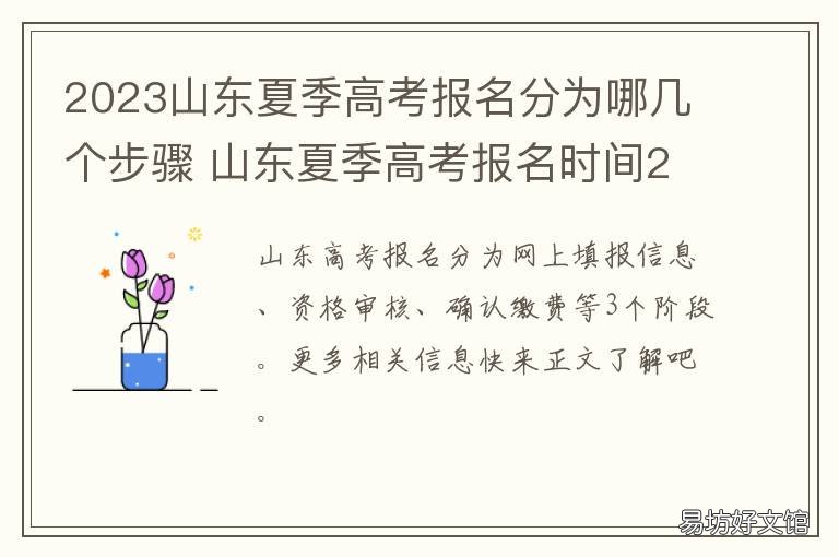 2023山东夏季高考报名分为哪几个步骤 2021山东夏季高考报名时间