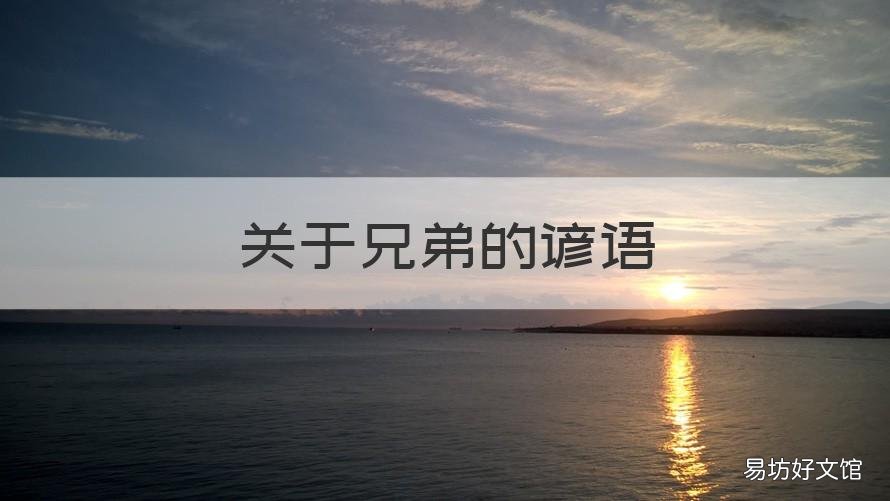 关于兄弟的谚语 关于兄弟的谚语有哪些