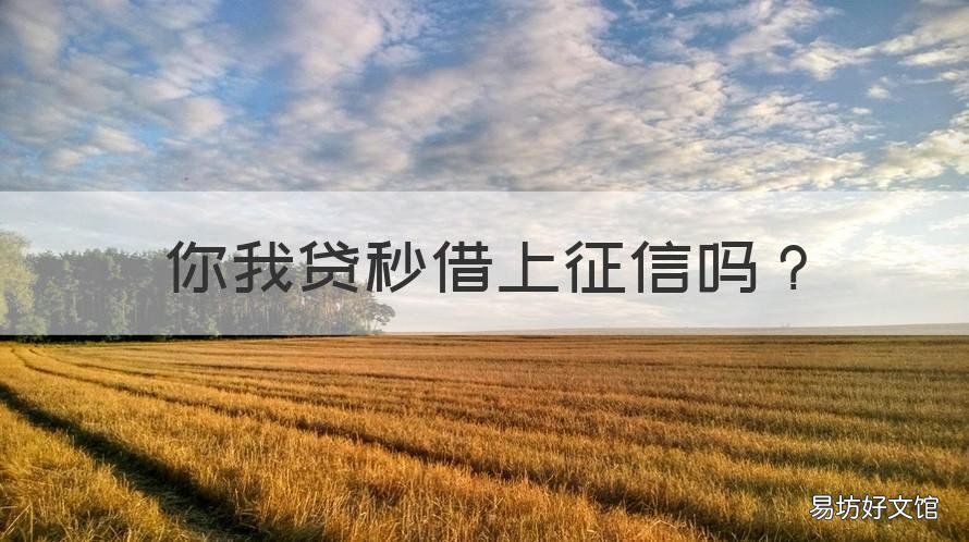 你我贷秒借上征信吗 你我贷 上征信