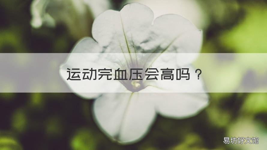 运动完血压会高吗 运动后会血压高吗