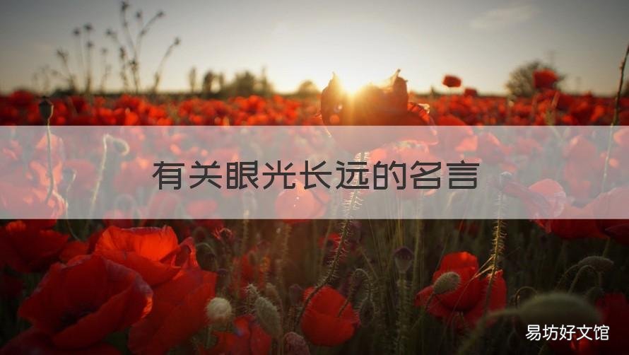 有关眼光长远的名言 眼光看长远的名言