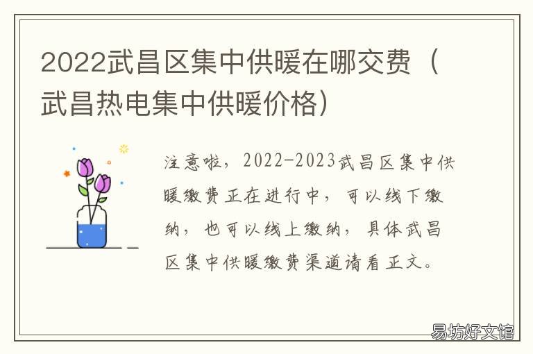 2022武昌区集中供暖在哪交费 2022武昌区集中供暖在哪交费呢