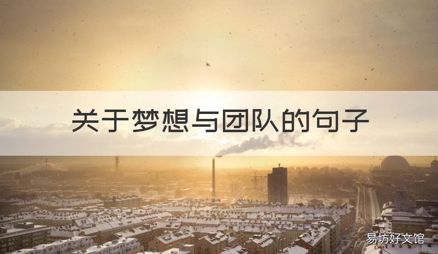 关于梦想与团队的句子 关于团队的句子励志