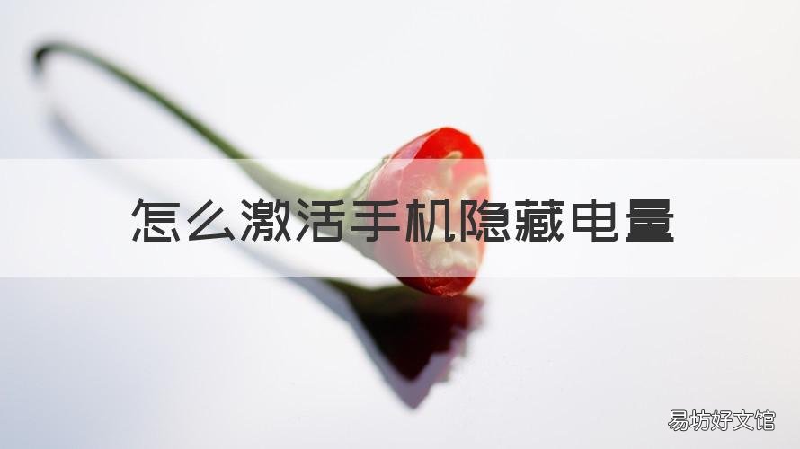 怎么激活手机隐藏电量 怎么激活手机隐藏电量vivo