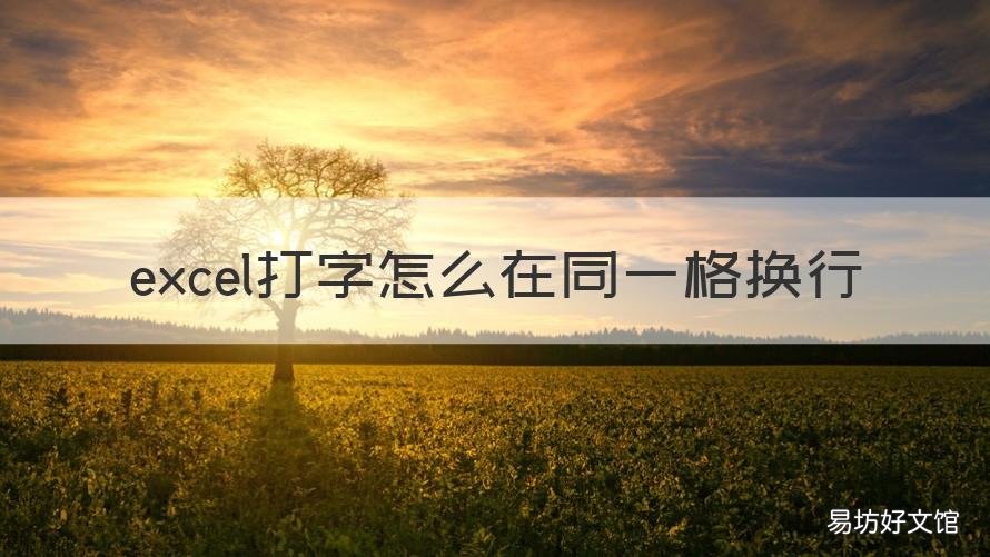 excel打字怎么在同一格换行 excel一个单元格怎么换行打字