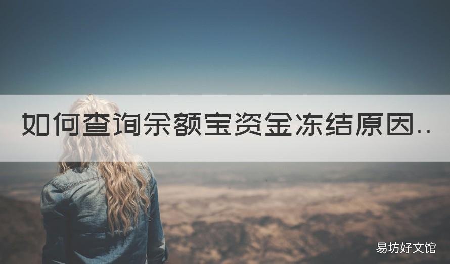 如何查询余额宝资金冻结原因 余额宝冻结资金怎么看原因