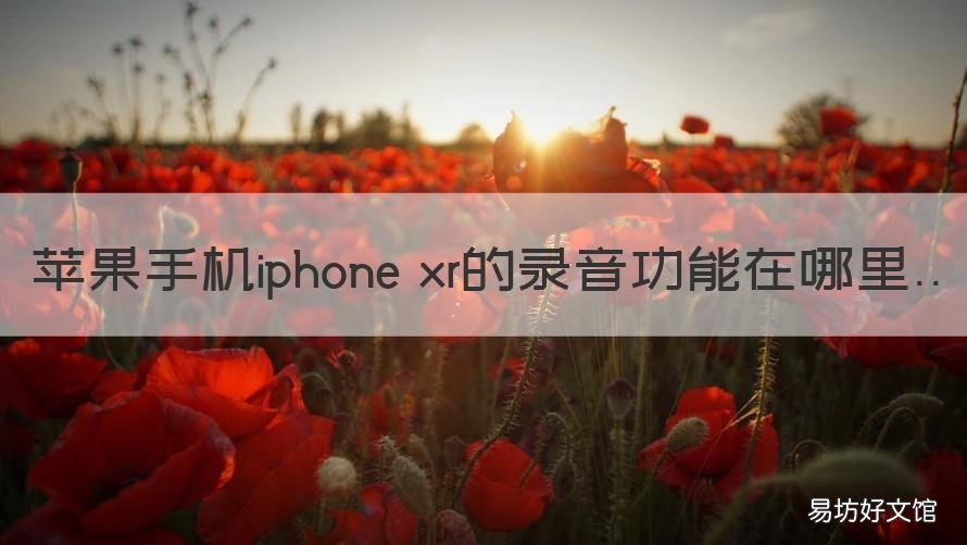 苹果手机iphone xr的录音功能在哪里 苹果XR手机的录音功能在哪里