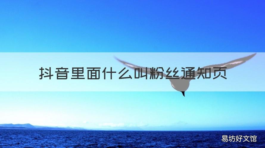 抖音里面什么叫粉丝通知页