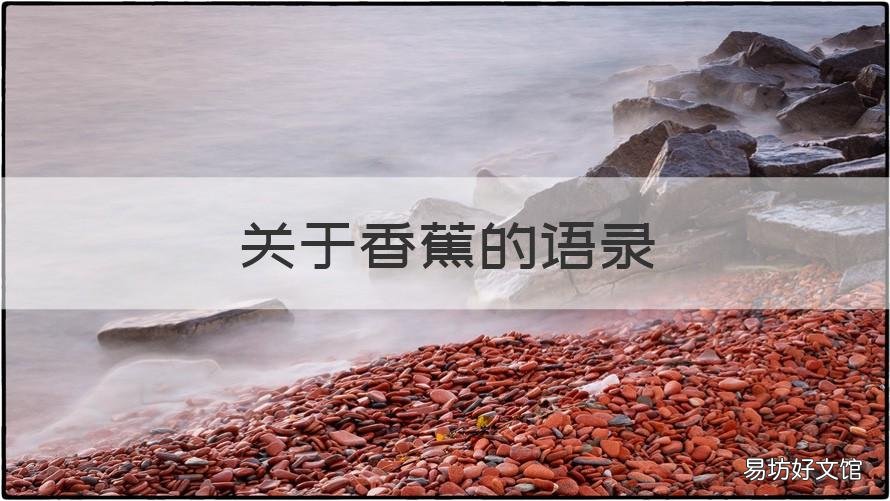 关于香蕉的语录 关于香蕉的一段话