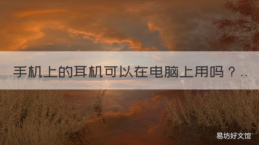 手机上的耳机可以在电脑上用吗 手机耳机可以用在电脑上吗?