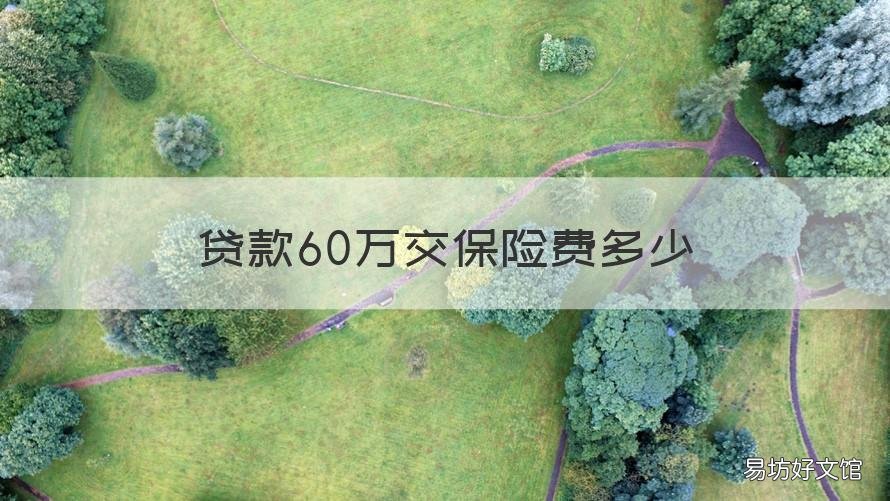 贷款60万交保险费多少 60万贷款利息多少钱