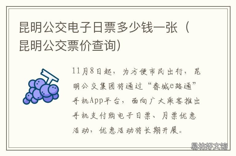 昆明公交电子日票多少钱一张 昆明公交单车一小时免费是每天吗
