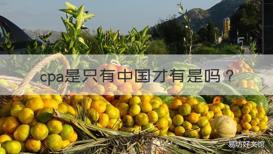 cpa是只有中国才有是吗 cpa是中国唯一具有