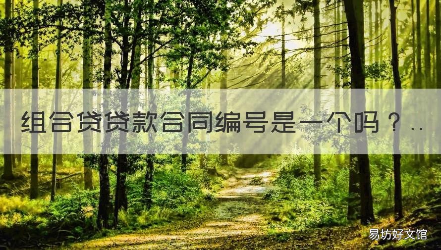组合贷贷款合同编号是一个吗