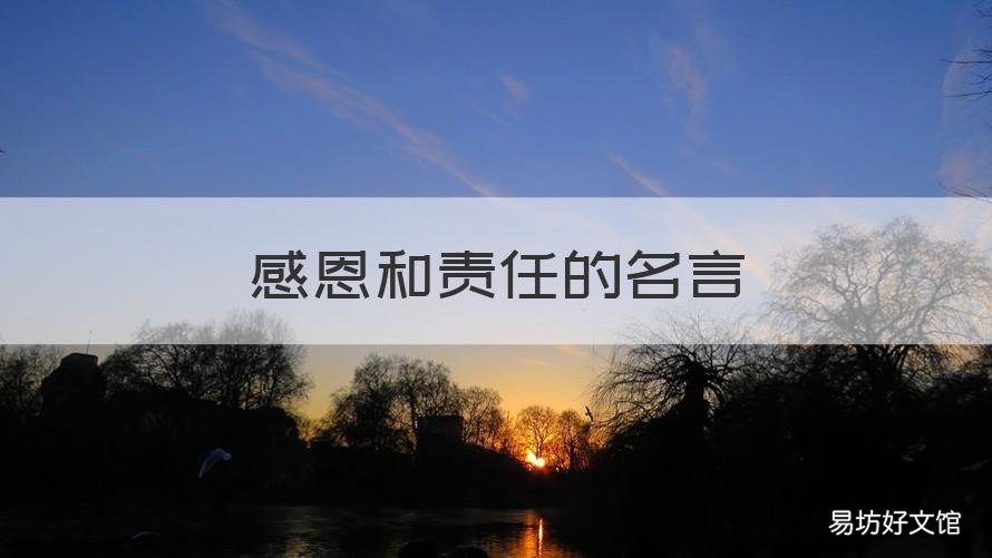 感恩和责任的名言 感恩和责任的名言名句