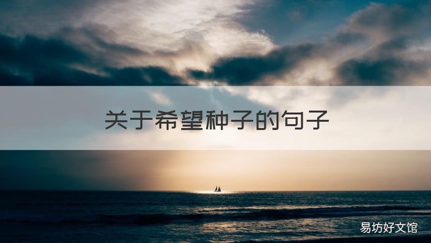 关于希望种子的句子 关于希望种子的句子有哪些