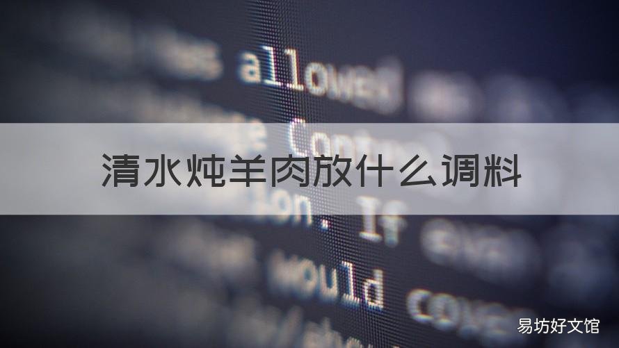 清水炖羊肉放什么调料 清水炖羊肉放什么调料好吃