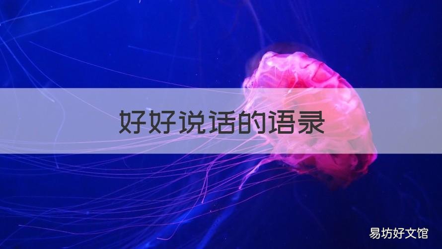好好说话的语录 有话好好说语录