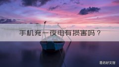 手机充一夜电有损害吗 手机充一夜电有损害吗 知乎