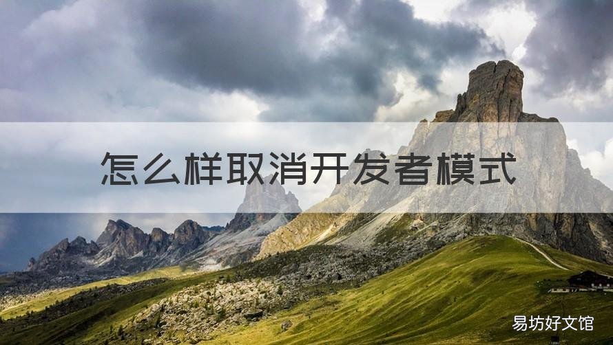 怎么样取消开发者模式 开发者模式怎么取消?