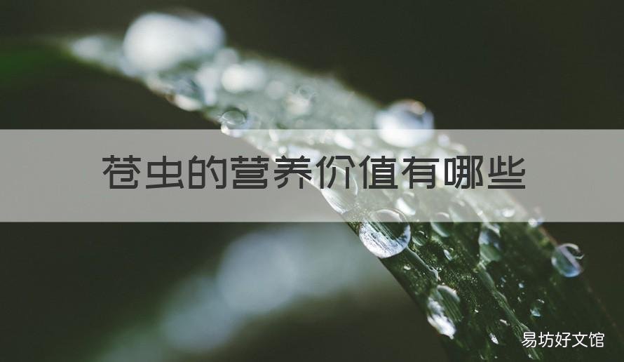 苍虫的营养价值有哪些 苍虫有营养吗