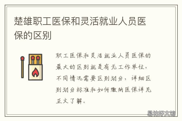 楚雄职工医保和灵活就业人员医保的区别 楚雄灵活就业人员养老保险政策