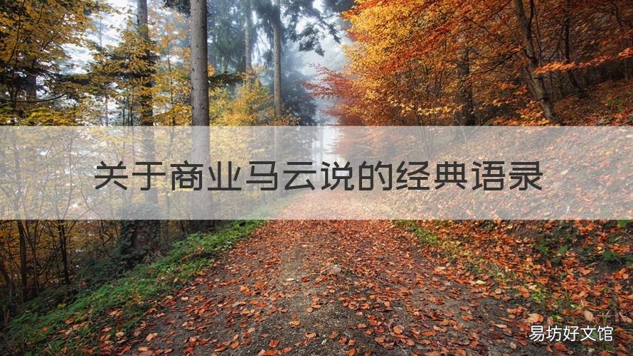 关于商业马云说的经典语录 比喻马云的经典语录