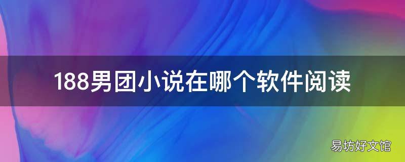 188男团小说在哪个软件阅读 188男团小说都有哪些