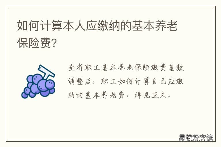 如何计算本人应缴纳的基本养老保险费? 个人应缴纳的基本养老保险怎么计算