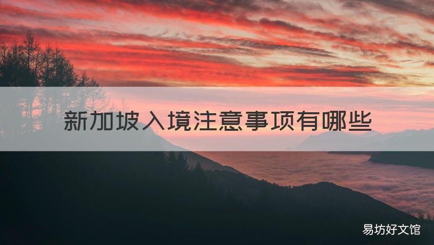 新加坡入境注意事项有哪些 最近新加坡入境注意事项