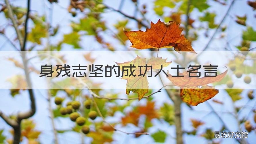 身残志坚的成功人士名言 赞美身残志坚的名言有哪些