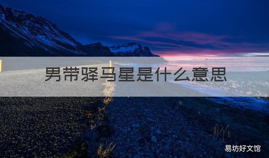 男带驿马星是什么意思 什么八字带驿马星