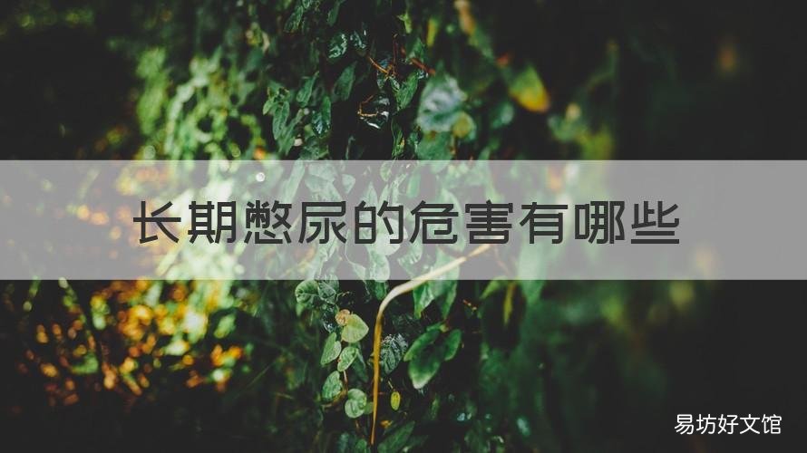 长期憋尿的危害有哪些 长期憋尿会有什么危害