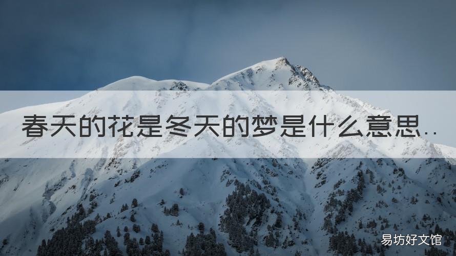 春天的花是冬天的梦是什么意思 春天的花是冬天的梦解析