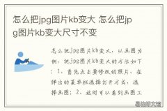 怎么把jpg图片kb变大 怎么把jpg图片kb变大200