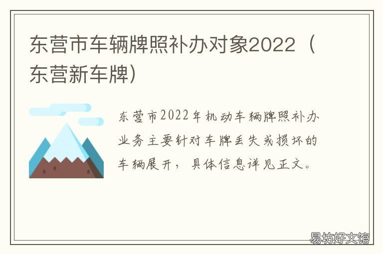 东营市车辆牌照补办对象2022 东营换车牌在哪里
