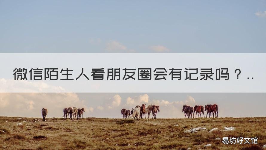 微信陌生人看朋友圈会有记录吗 微信陌生人查看朋友圈有记录吗