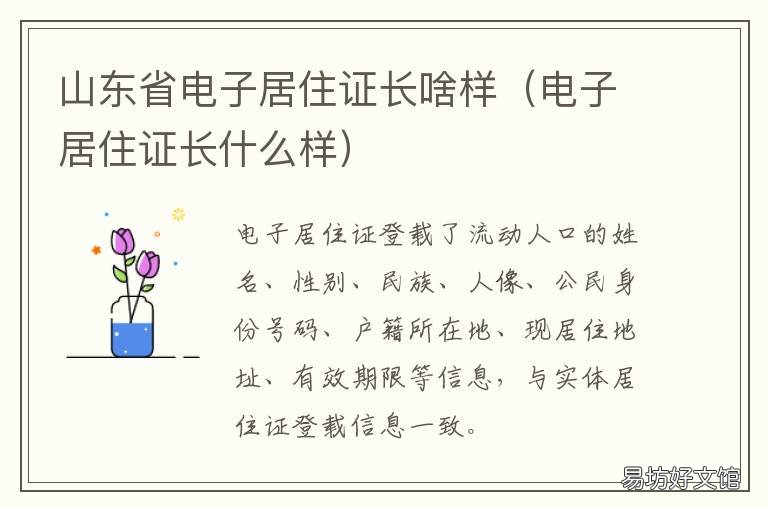 山东省电子居住证长啥样 居住证和电子居住证