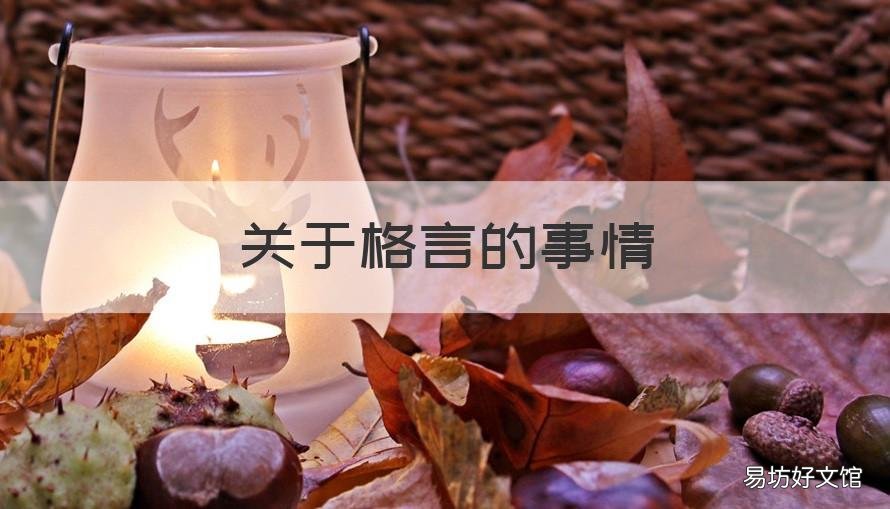 关于格言的事情 一段名人名言或格言