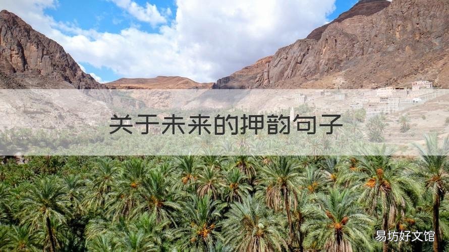 关于未来的押韵句子 未来可期的押韵句子