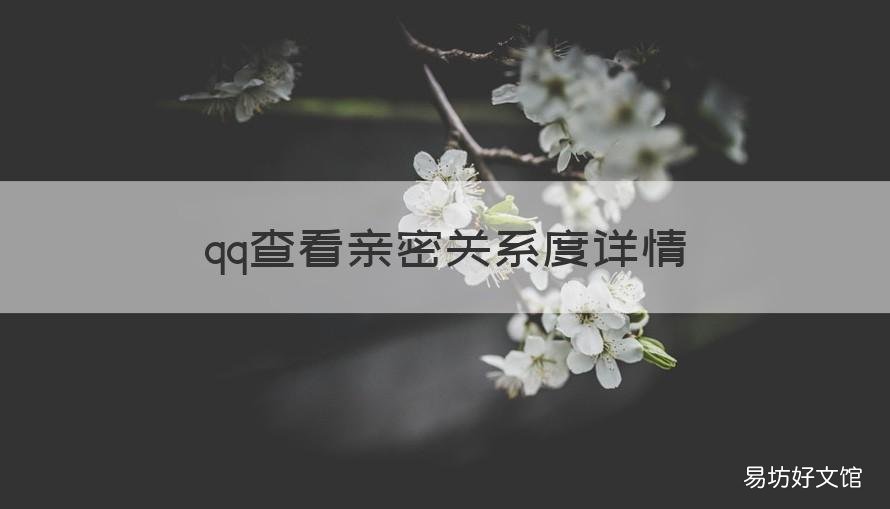 qq查看亲密关系度详情 怎么查看qq亲密度关系