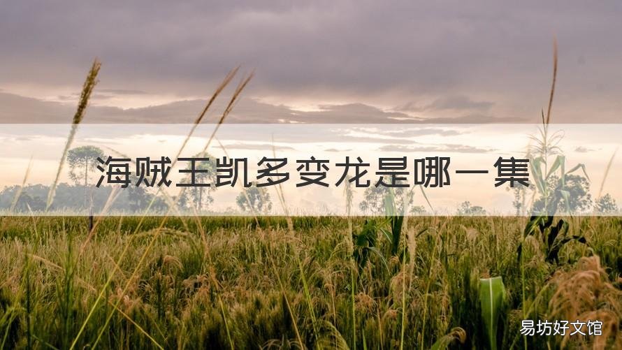 海贼王凯多变龙是哪一集 海贼王凯多变龙是哪一集出现的