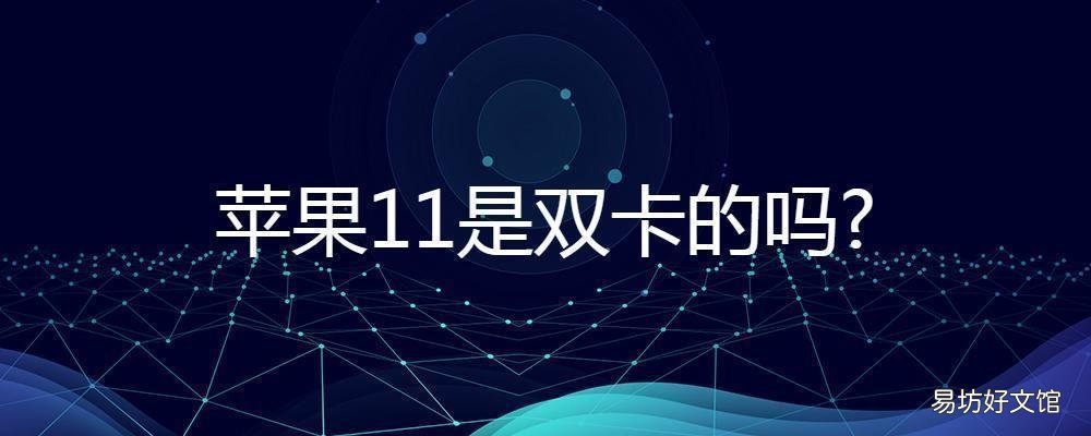 苹果手机iphone 11是双卡的吗 苹果11手机是不是双卡