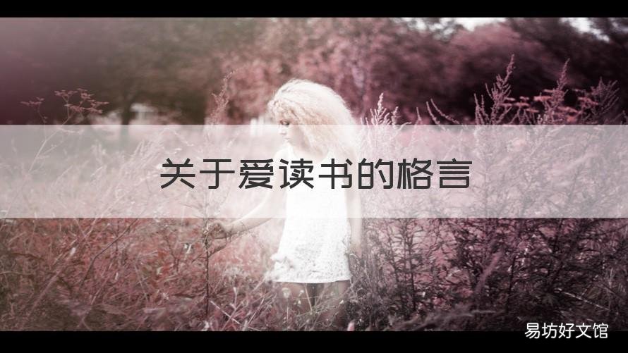 关于爱读书的格言 描写爱读书的名言有哪些