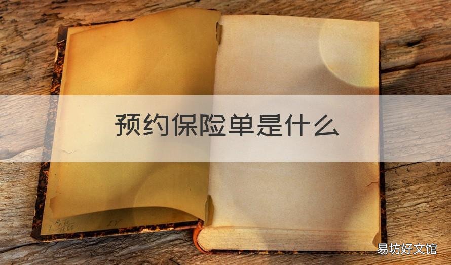 预约保险单是什么 预约保险单是什么样子的