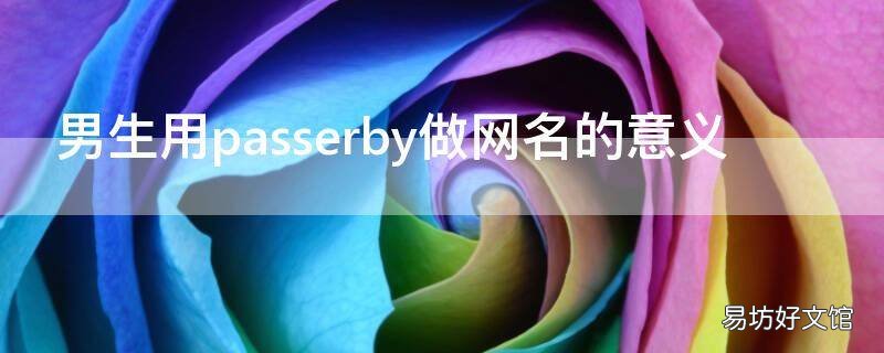 男生用passerby做网名的意义 网名passerby什么意思
