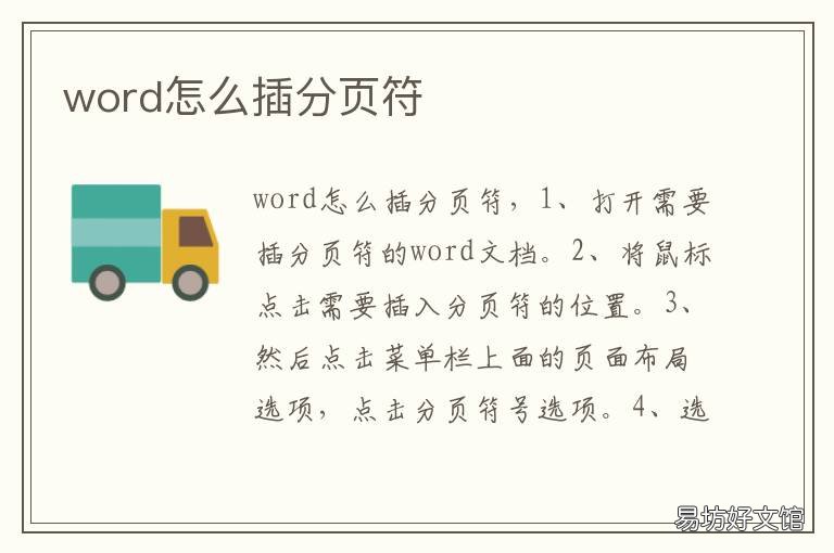 word怎么插分页符