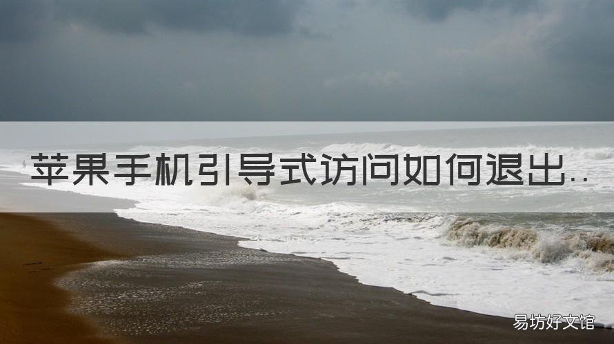 苹果手机引导式访问如何退出