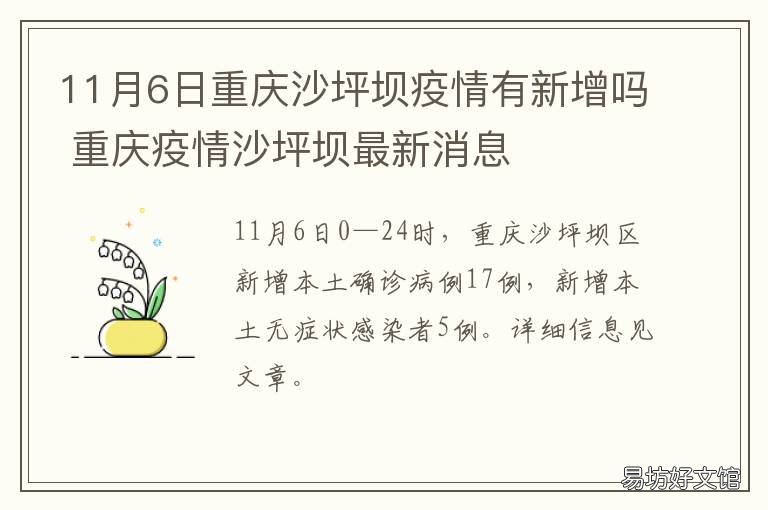 11月6日重庆沙坪坝疫情有新增吗 重庆市南坪疫情